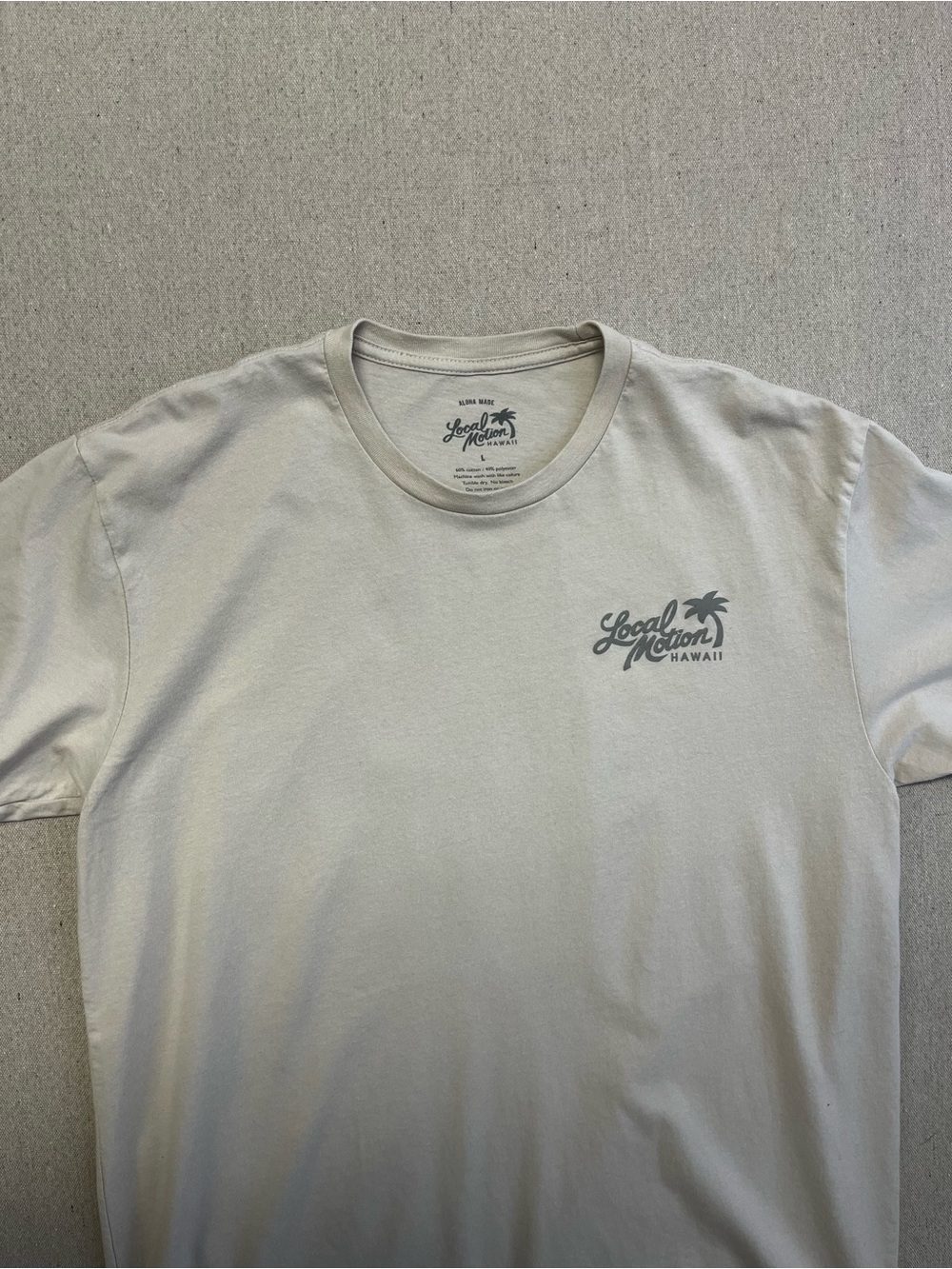 Local Motion Hawaii Graphic T Shirt Men’s Large Beige Surf Skate Tee - Picture 4 of 8